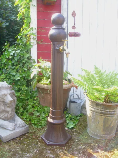 Standbrunnen Säule Brunnen Aluguss Garten Antik Nostalgie Stil Zapfsäule Neu