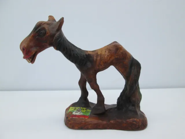 Vintage Resin Horse Character Figurine Mule Donkey Cartoon Funny Horse Figurine