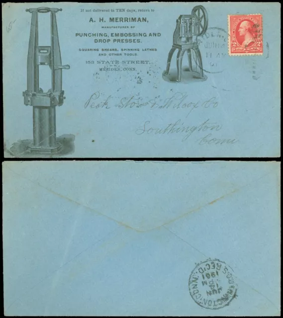 1901 Meriden CT, Illust. Advert Cover, MERRIMAN, EMBOSSING & DROP PRESSES, #184!