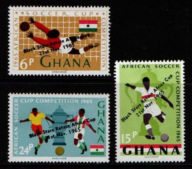 Ghana 1966 Black Stars Victory in African Soccer Competition SG412-14 Mint