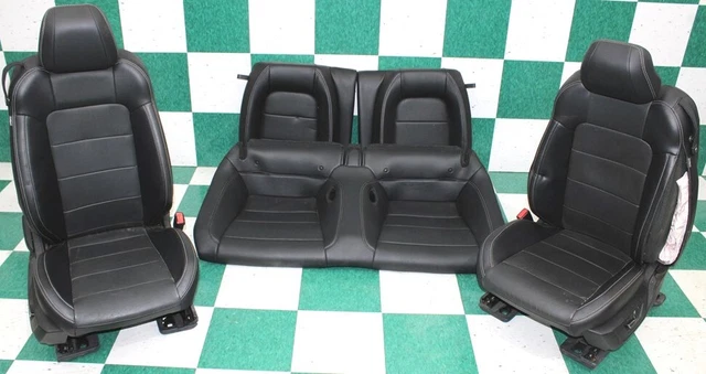 *-BAG*17' MUSTANG Coupe Ebony Leather Dual Power Heat Cool Buckets Backseat Set