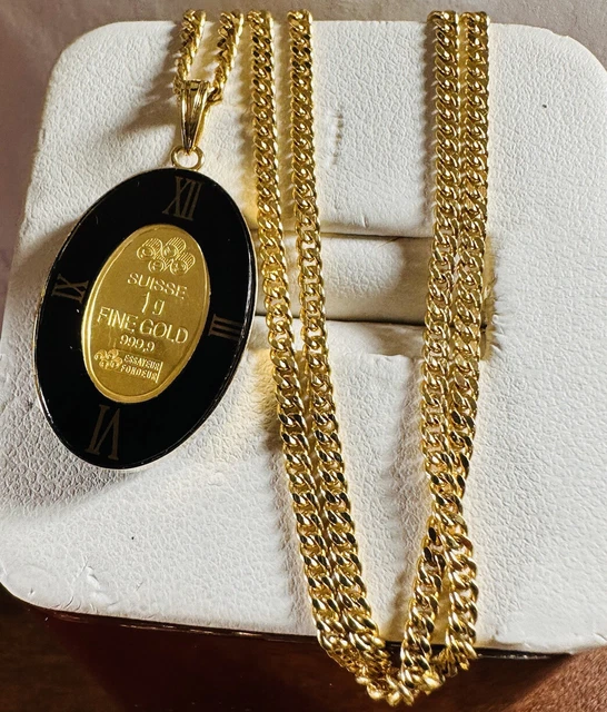 18K 750 Saudi Real Gold Black onyx Maria & Son Necklace 21.5” Long 2.2mm 8.9g 18K 750 Saudi Real Gold Black onyx Maria & Son Necklace 21.5” Long 2.2mm 8.9g