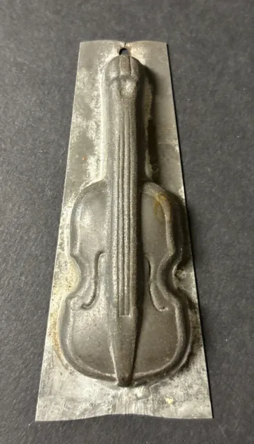 Vintage Tin Metal Chocolate Candy Mold Violin