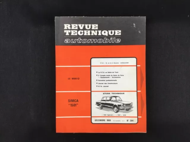 Revue technique automobile RTA SIMCA 1501