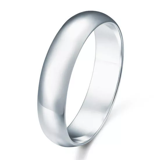 High Polished Men Solid 925 Sterling Silver Wedding Band Ring Jewelry