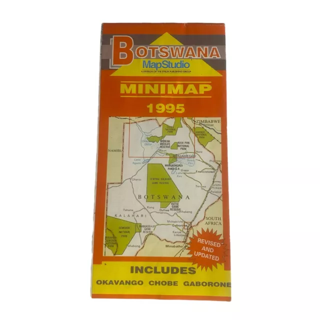 Botswana Map Studio 1995 Minimap Okavango Chobe Gabarone