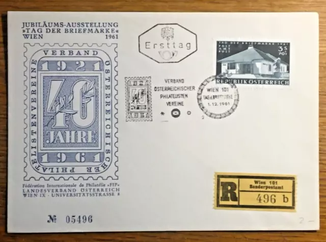 REKO FDC  Österreich,  ANK Nr. 1142, Tag der Briefmarke 1961