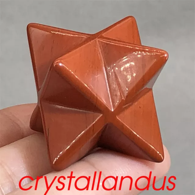 1pc Natural Red Jasper Merkaba Star Quartz Crystal Skull Pendant Reiki Gem 1.5"