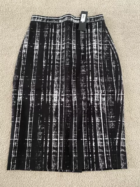 NWT banana Republic Women’s 4 Black White Midi Sloan Pencil Skirt