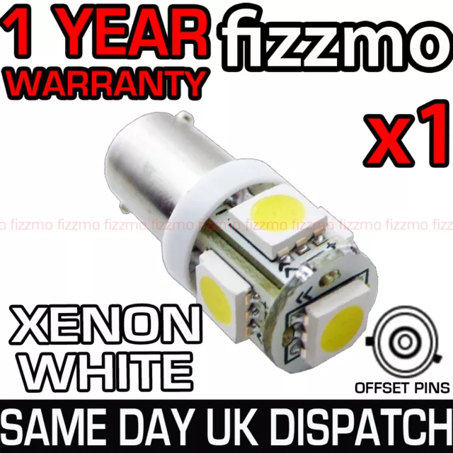 5 Smd Led 433 434 Bax9S H6W Hid Xenon Weiss Seitenleuchte Glühbirne Offset Pins Kappe
