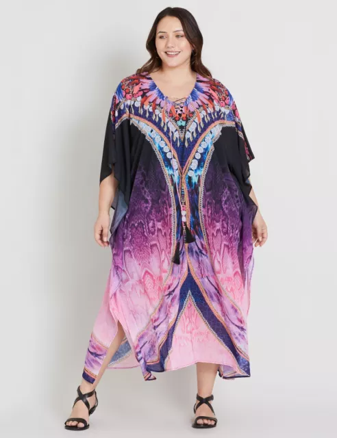 BeMe - Plus Size - Womens Dress -  Lace Up Kimono Dress