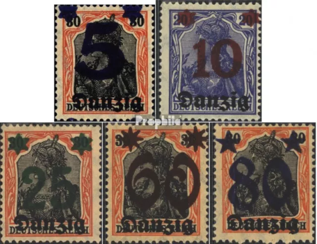 Gdansk 16-20 (complete issue) with hinge 1920 Germania-Print