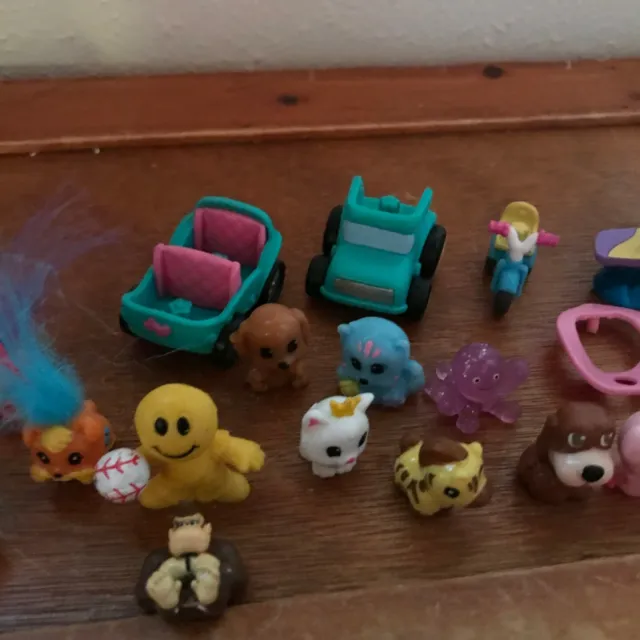 Used Lot of Animals Girl Boat Car Trike Rubber Squinkies Figures   – all include 3