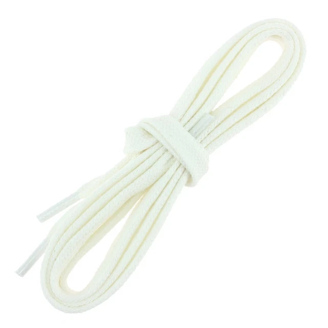 Les Lacets Français. Lacets plats et épais. SNEAKERS, Coton. Blanc.  -