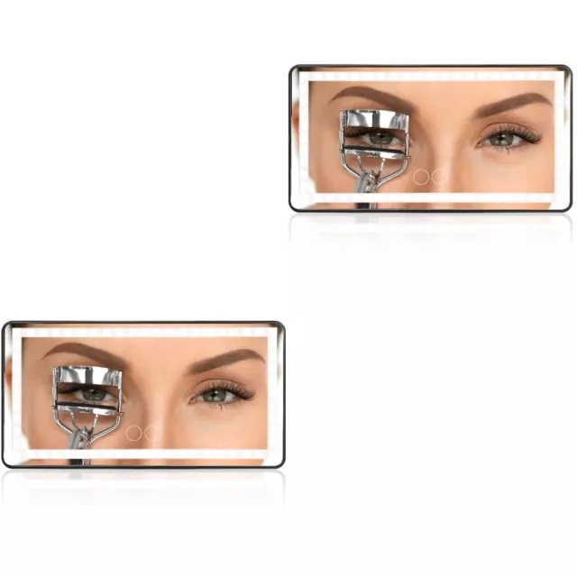 2pcs Sun Visor Mirror Touch Screen Rechargeable Led Light Makeup Mirror Light