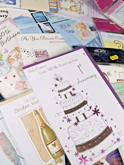 11KG Greetings Cards & Envelopes Wholesale Job Lot – Wedding, Sympathy, Birthday