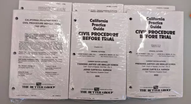 New boxed 2022 CIVIL PROCEDURE before TRIAL Rutter Practice Guide