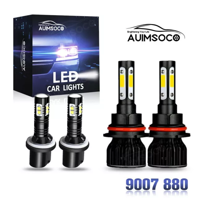 For Ford	Mustang 1998 1999-2004 4X LED Headlight High/Low Fog Light Bulbs 6000K