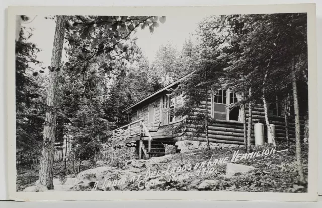 MN Cabin at Del-Laoo's on Lake Vermilion Cook Minnesota RPPC Postcard O15