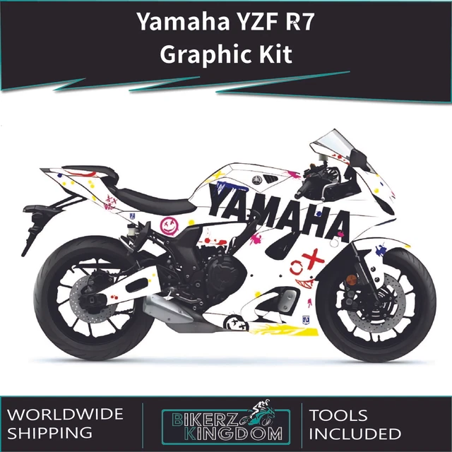 YAMAHA YZF R7 2021-2024 Graphics Kit Paint Splat White Multi Design ...