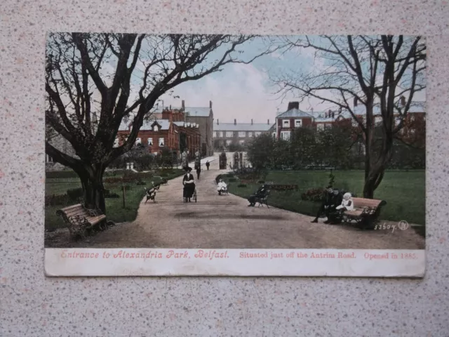 Valentine, Dublin postcard - Entrance to Alexandria Park, Belfast posted 1907
