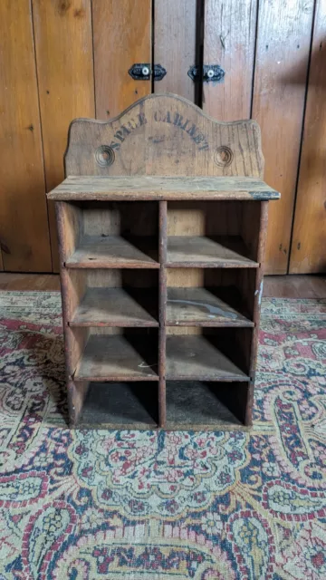 Sweet Antique Early Primitive Old Wood Spice Apothecary Cabinet 17"