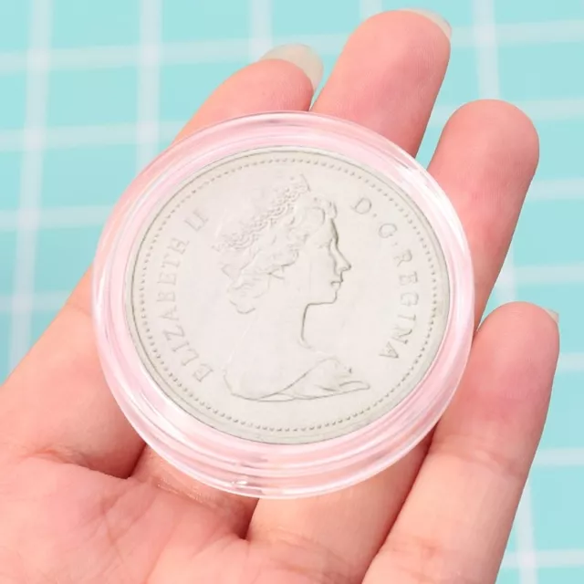 10PCS Clear Round Acrylic Coin Capsule Storage Box Holder Case 38.6mm For 2 oz