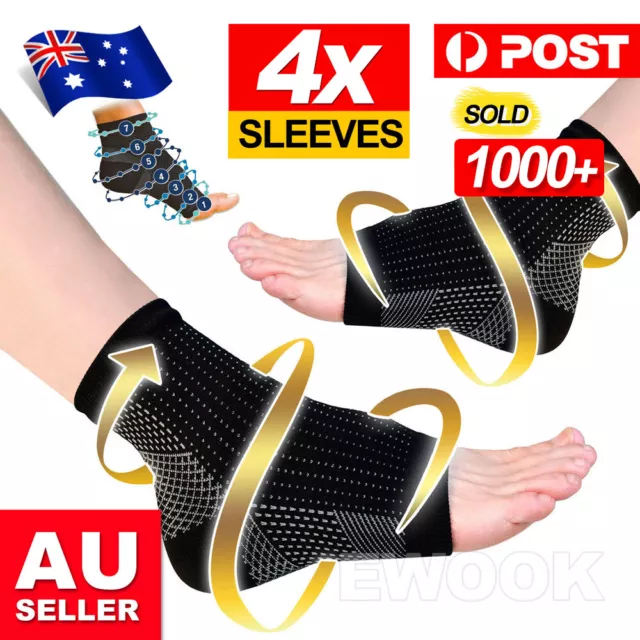 2 Pair Foot Sleeve Plantar Fasciitis Compression Socks Achy Swelling Heel Ankle