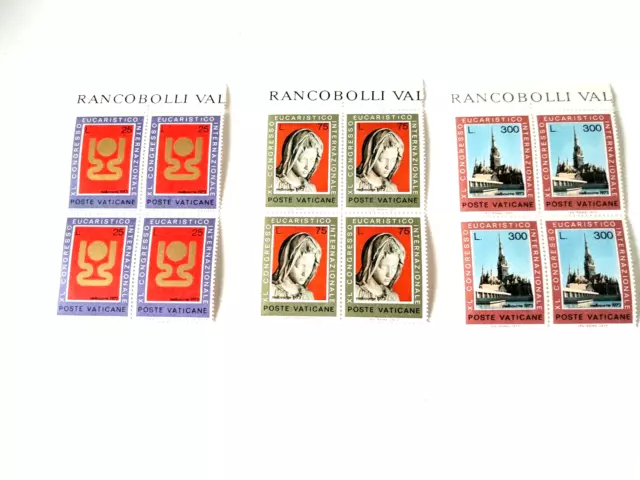 Lot De 3 Blocs De 4 Timbres Émis Par Le Vatican En 1972 Thème Congrès