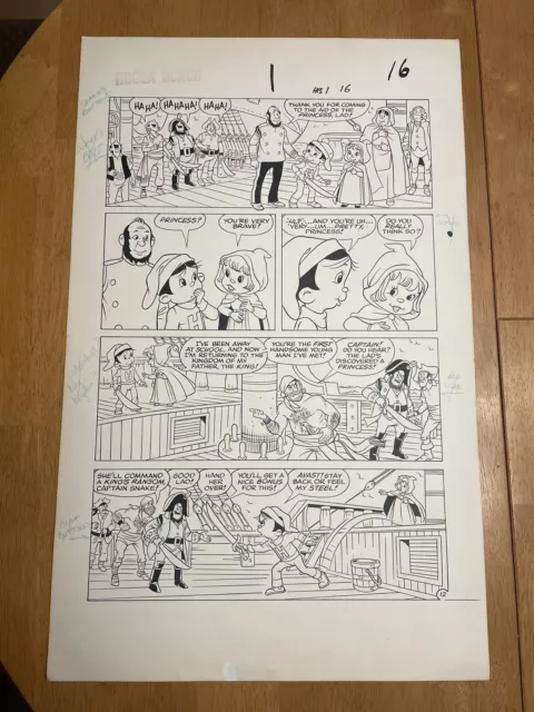 HUGGA BUNCH #1 original comic art 1986 STAR PIRATES PRINCESS CAPT SNAKE Kremer