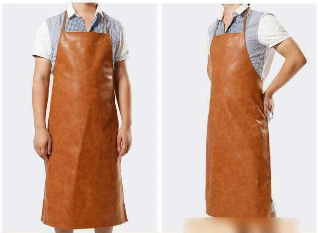 Waterproof Anti-Oil Leather Apron Restaurant Cooking Chef Bib Kitchen&Gardening