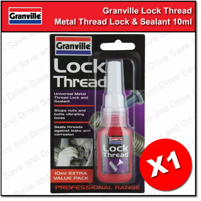 Granville Universal Thread Lock Lockthread Medium Strength Bond & Sealer 10ml