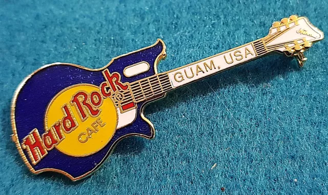 GUAM USA BLUE NATIONAL GLENWOOD GUITAR WHITE NECK Hard Rock Cafe PIN