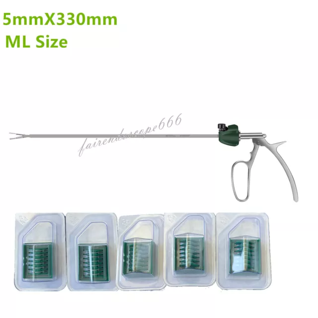 ø5mmX330mm ML Laparoscopic Hem-O-Lok Clip Applier with 5 Packs Surgical Clips