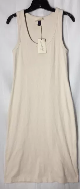 Universal Thread Medium Woman Sleeveless Dress Ivory Long Ribbed NWT