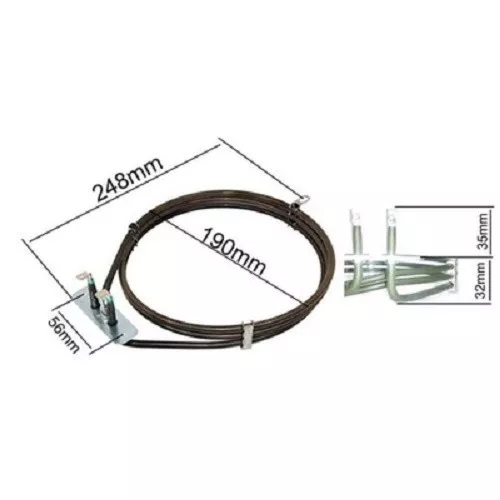Résistance pour Four 2500W 240V Four Aéré Adaptable Marque : Bosch Fours