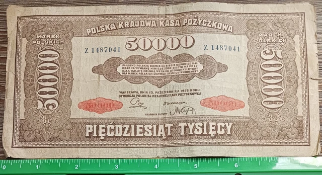 Rare ‼️Poland - 1922 - 50000 Marek - Z 1487041 - Banknote Circulated