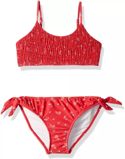 Seafolly Kids Red Floral Print Itsy Bitsy Ditsy Bikini Set Size 8 US L134017