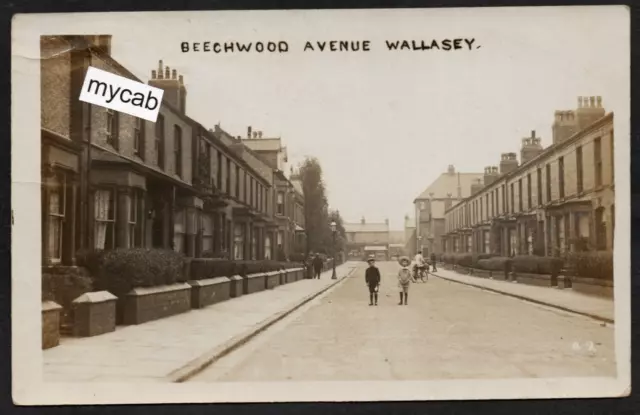 Postcard Wallasey Wirral Merseyside houses Beechwood Avenue posted 1919 RP