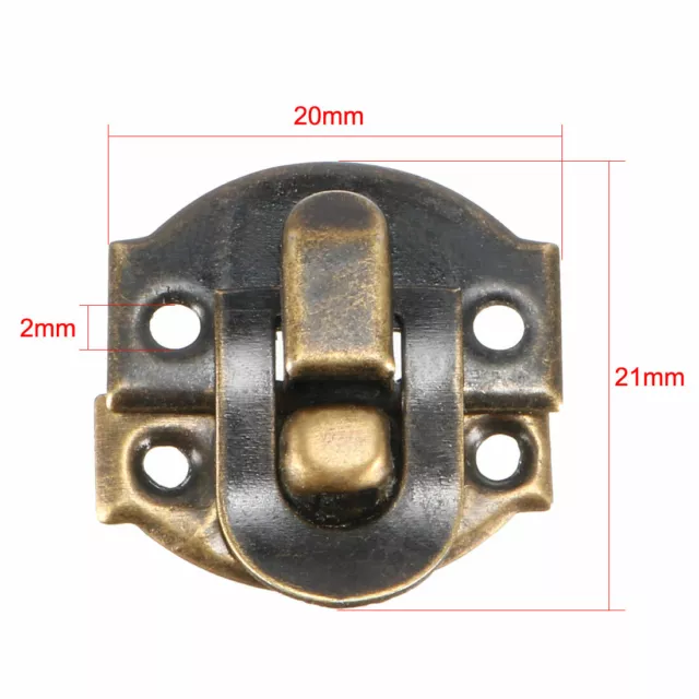 Box Latch, Small Size Bronze Decorative Hasp Jewelry cases Catch w Screws 10 pcs 2