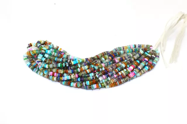 AAA Natural Mix Gemstone Smooth heishi Gemstone beads 5-6mm 16 inch Gemstone