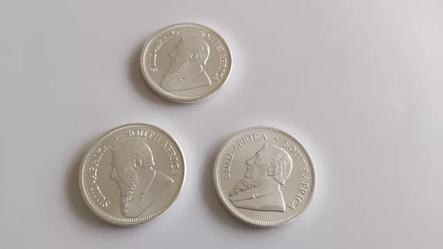 3x Krügerrand Silber 1 oz 999 Silbermünze 2023 Südafrika / 1 Unze + 3xMünztasche