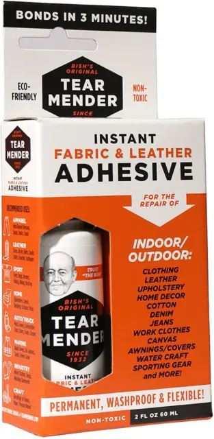 Tear Mender INSTANT REPAIR KIT Fabric Leather Upholstery Sofa Shoe Adhesive Glue
