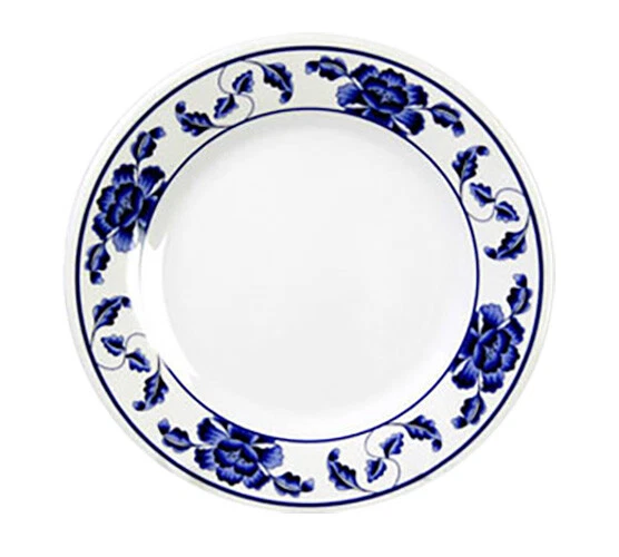 Thunder Group 1012TB 11-3/4" Diameter Lotus Pattern Melamine Plate - 1 Doz