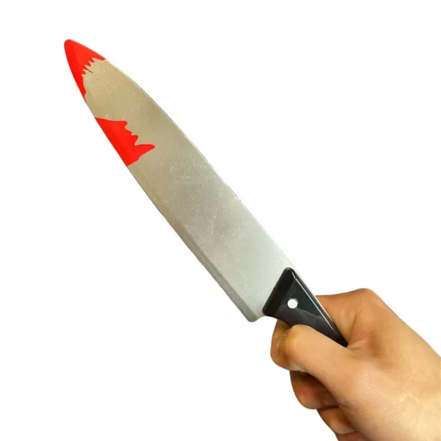 12" Fake Knife Realistic Plastic Bloody Weapon Blade Halloween Fancy Dress