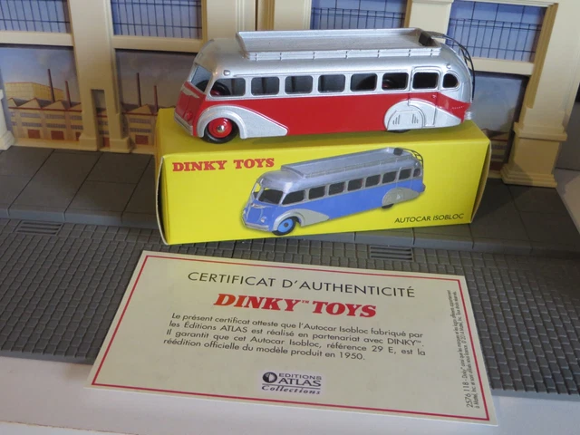Modèle Réduit Dinky Toys Autocar Isobloc - 1/43, Neuf, Réf 29E, Gris Et Rouge