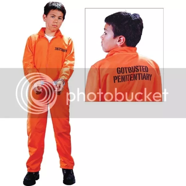 Enfant Garçon Orange Got Busted Prisonnier Costume Combinaison