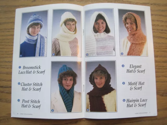 Vintage Annie’s Attic Ladies Hats & Scarves Crochet Pattern Booklet 6 Styles