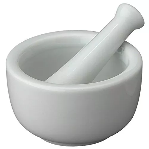 HIC Kitchen Mortar and Pestle for Grinding Spices and Herbs and Crushing Pills,