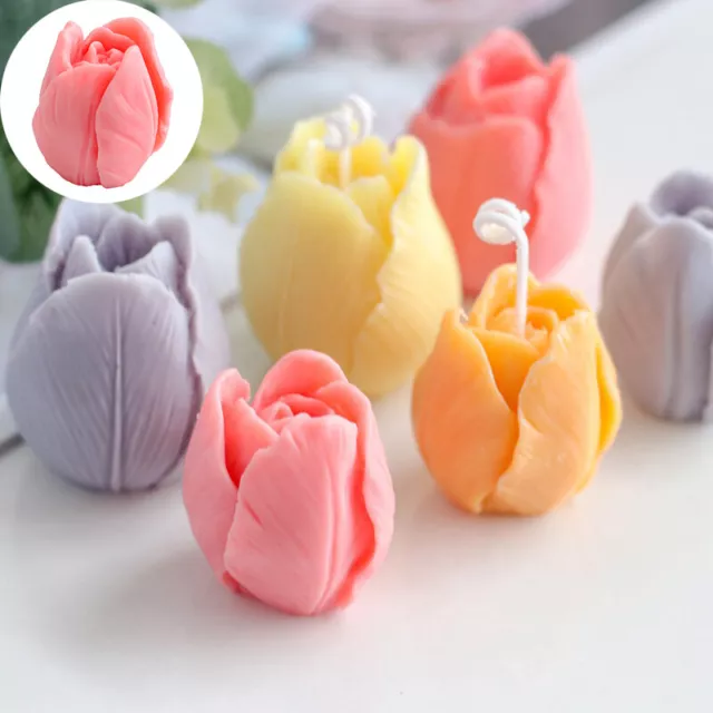 Chocolate Cake Mold 3D Handmade DIY Silicone Mold Tulip Candle Mold Flower Soap